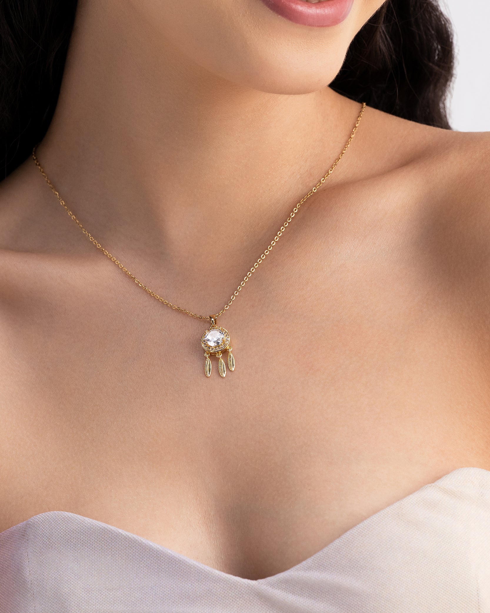Luminara Solitaire 18K Gold Plated Necklace