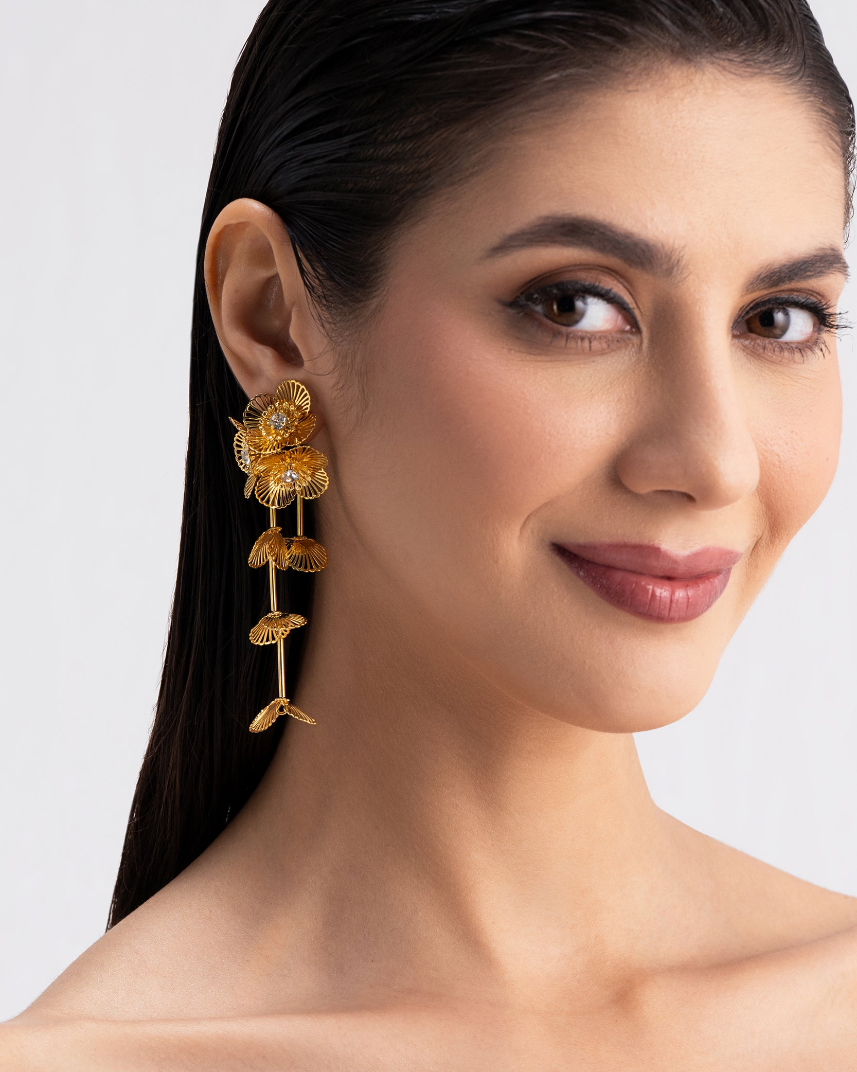 Gold Flora 18K Gold Plated Earrings