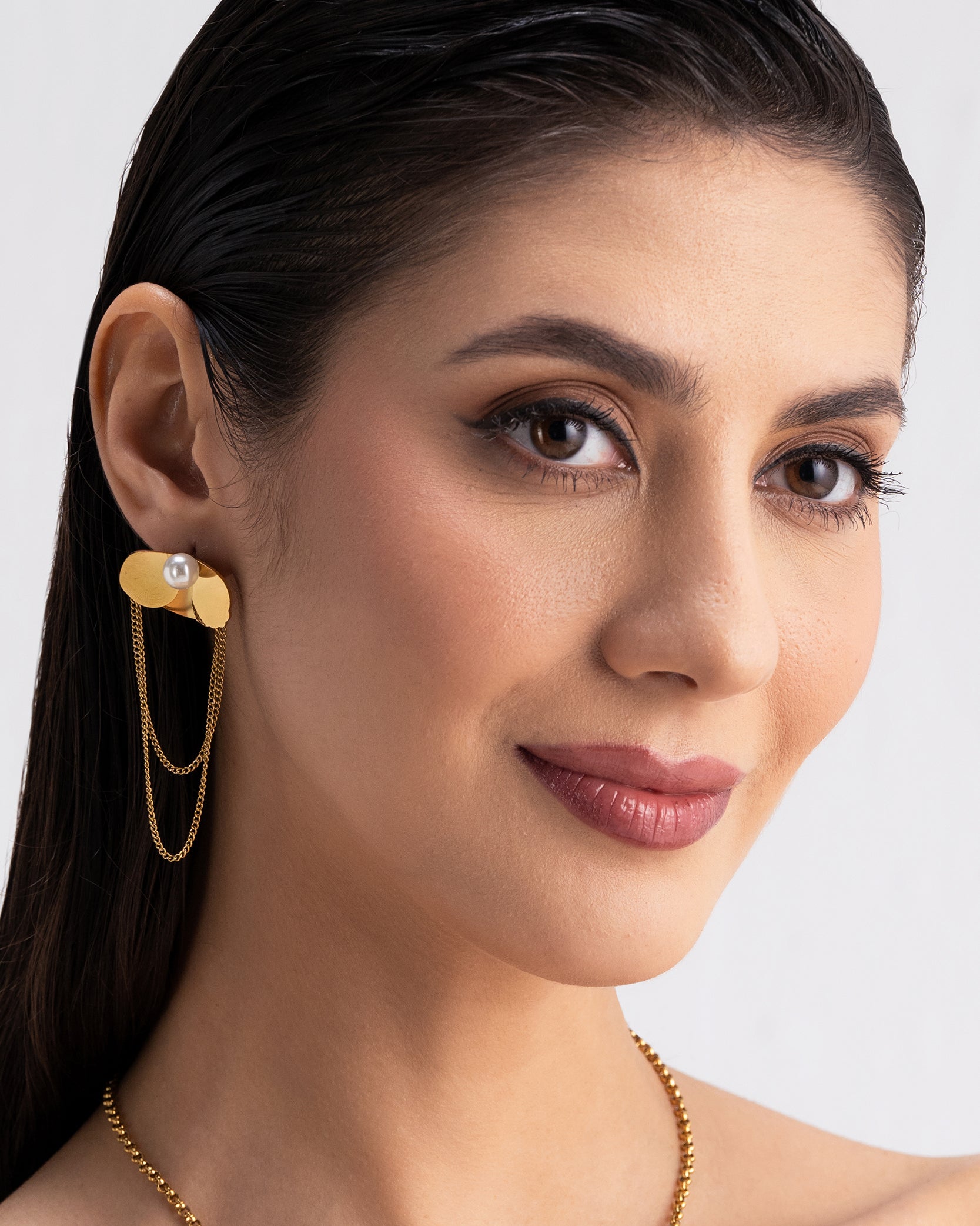 Pearl Flower 18K Gold Plated Earrings