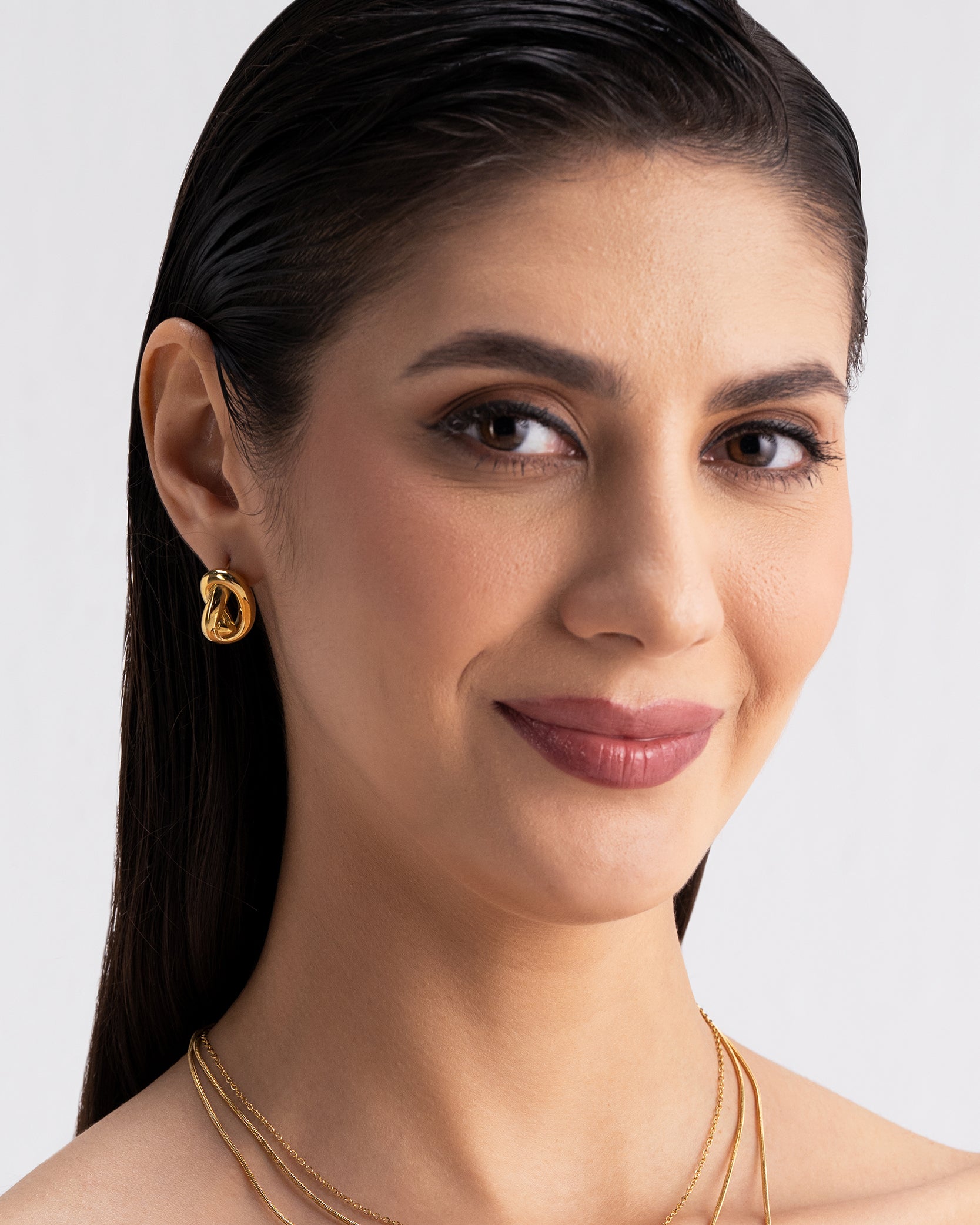 Elan Twist 18K Gold Plated Earrings
