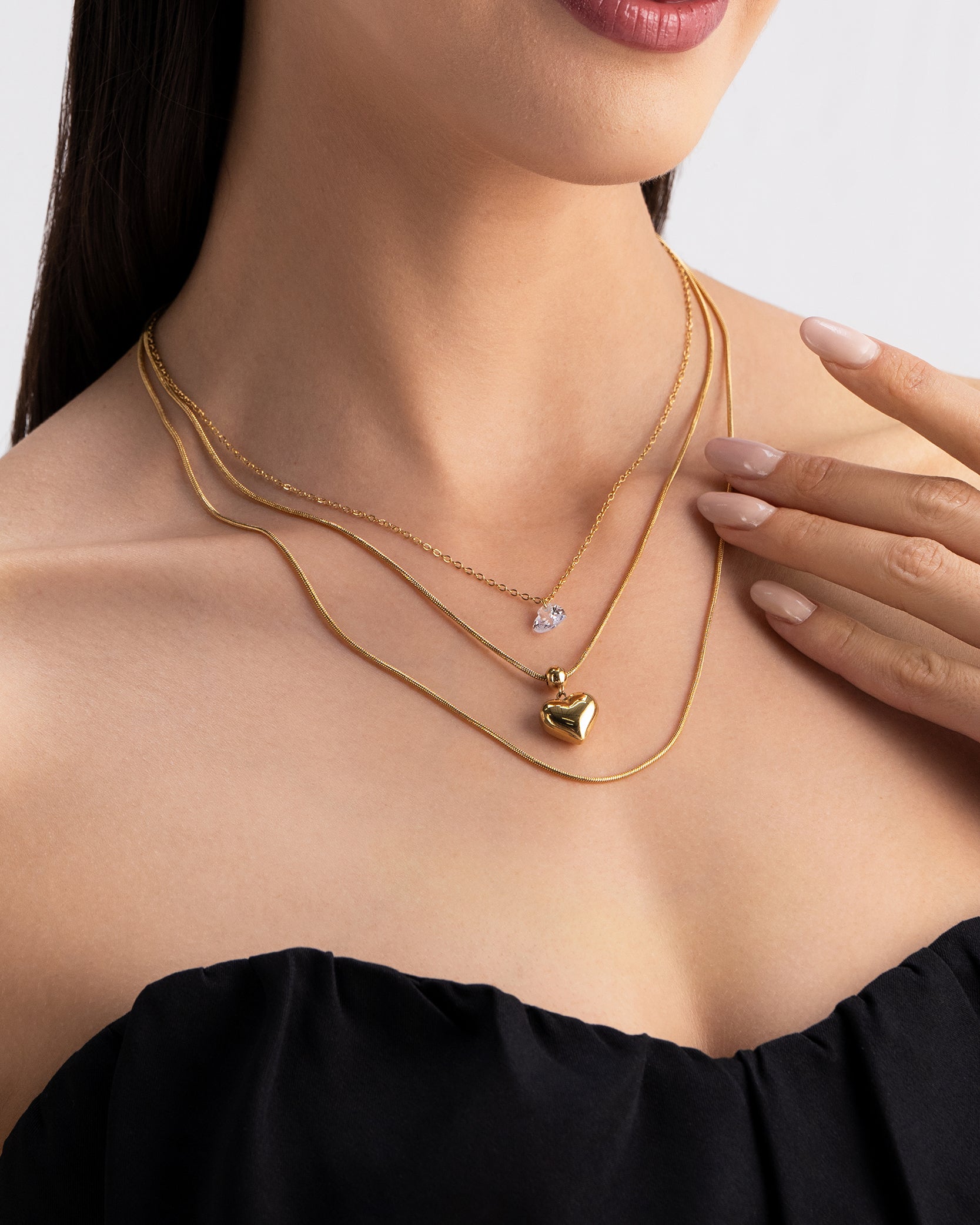 Love Beam Triple 18K Gold Plated Necklace