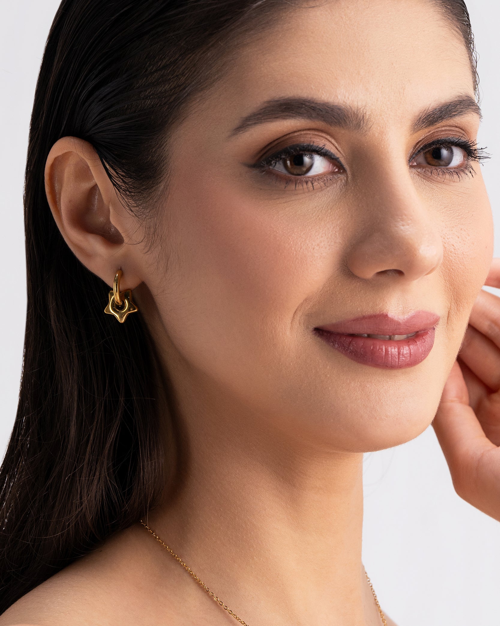 Stellar Loop 18K Gold Plated Earrings