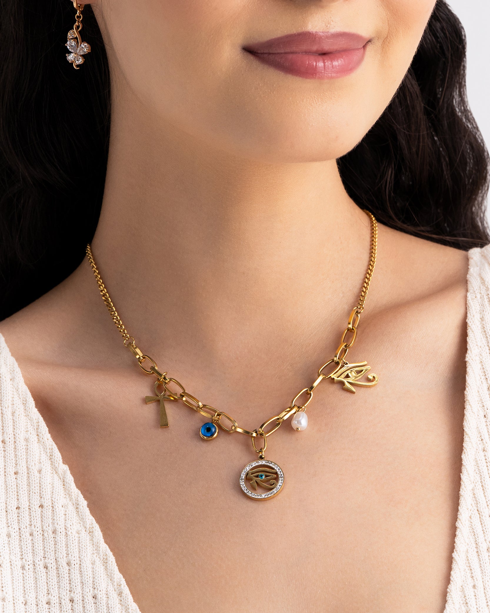 Osiris Charms 18K Gold Plated Necklace