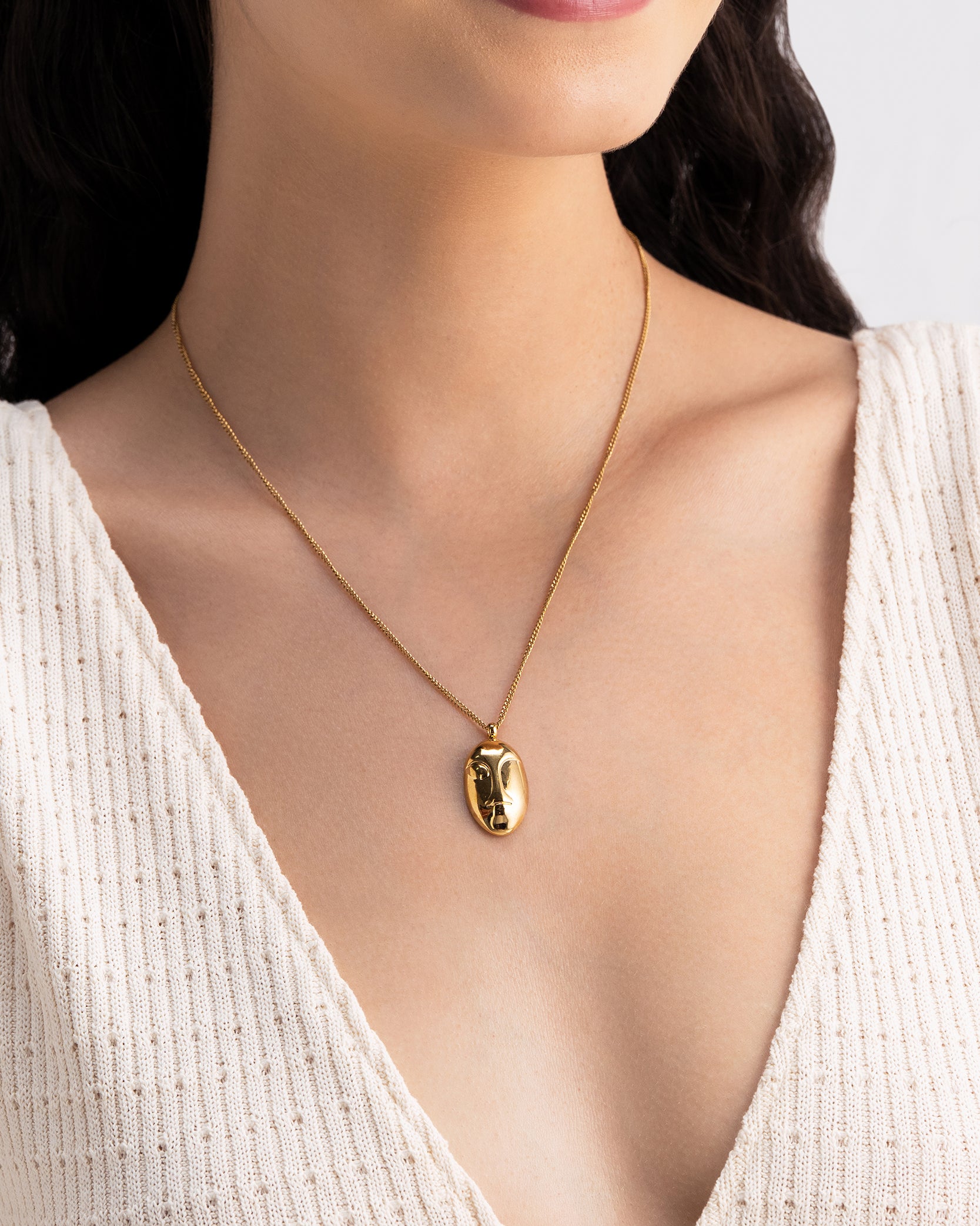 Visage Chain 18K Gold Plated Necklace