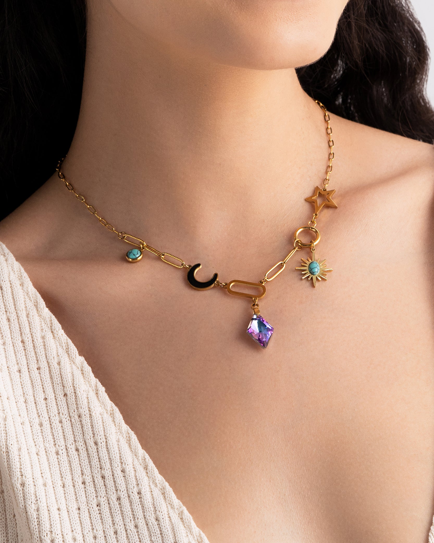 Twilight Charms 18K Gold Plated Necklace