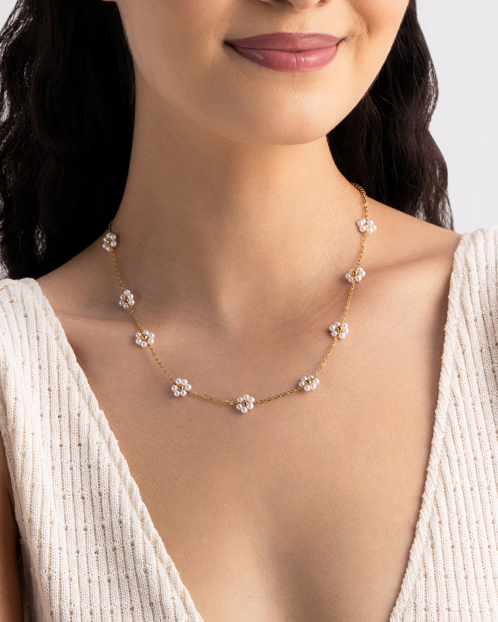 Pearl Bloom 18K Gold Plated Necklace