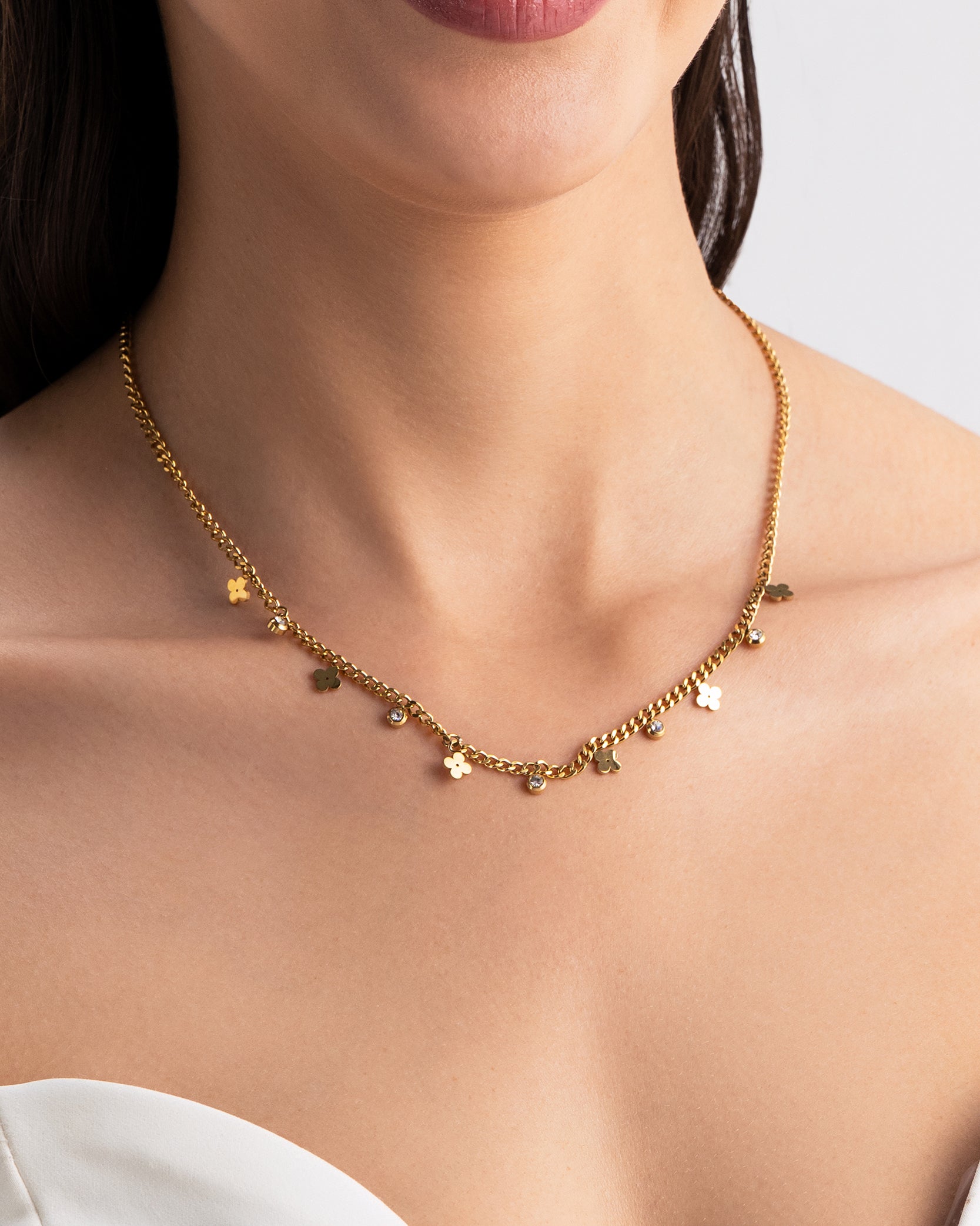 Bloom Chain 18K Gold Plated Necklace