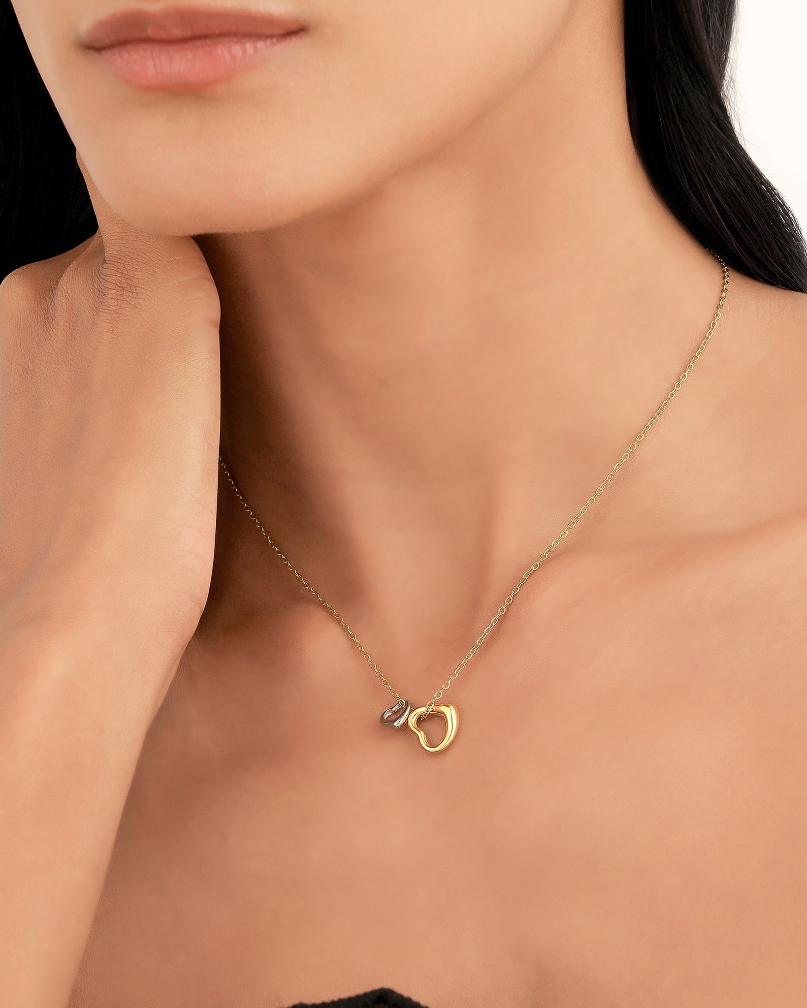Double Heart 18K Gold Plated Necklace