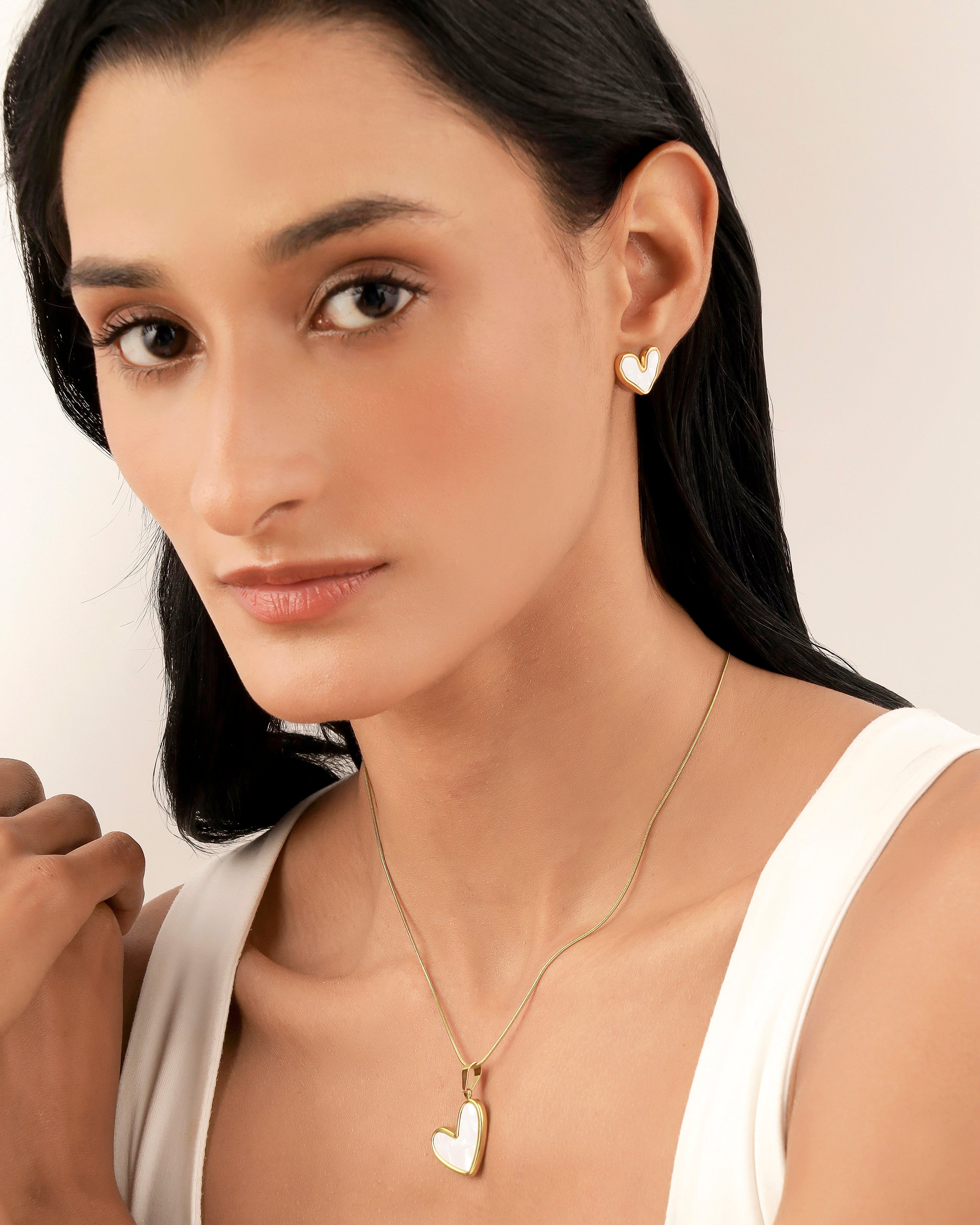 Dainty Heart 18K Gold Plated Set