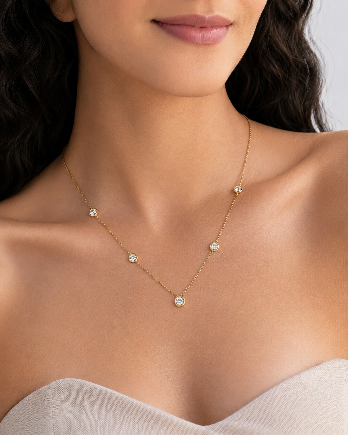 Dainty Bead 18K Gold Plated Necklace