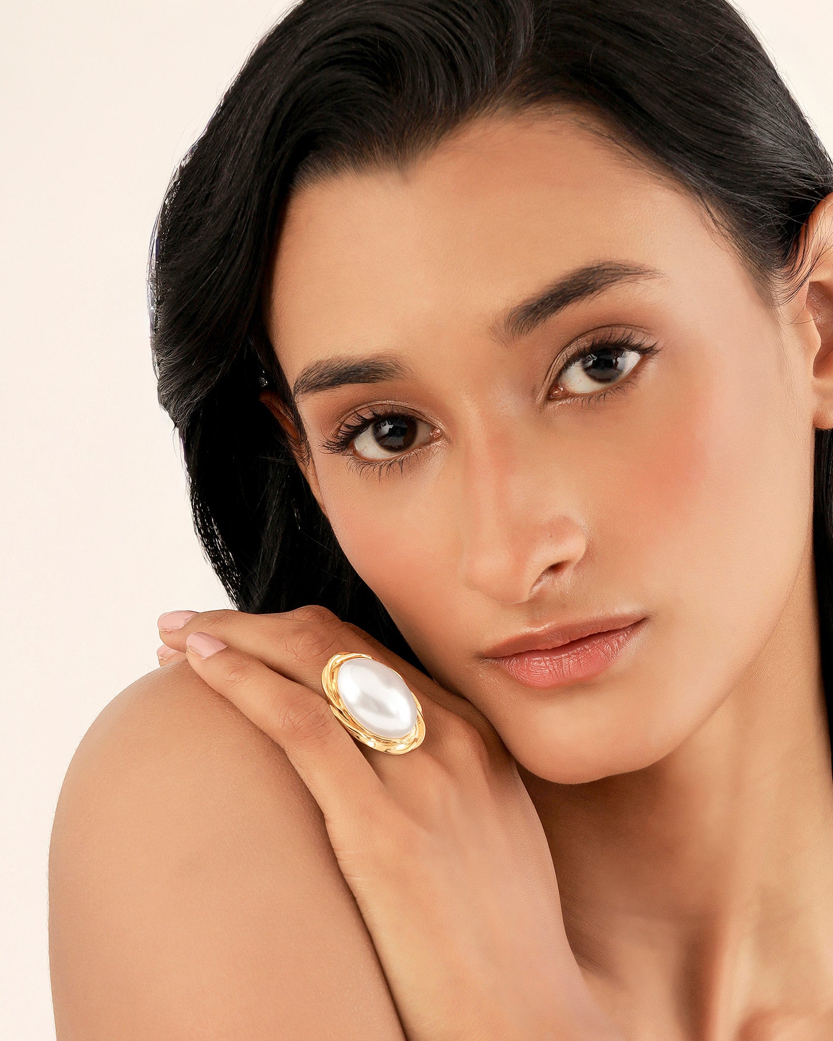 Pearl Statement 18K Gold Plated Ring