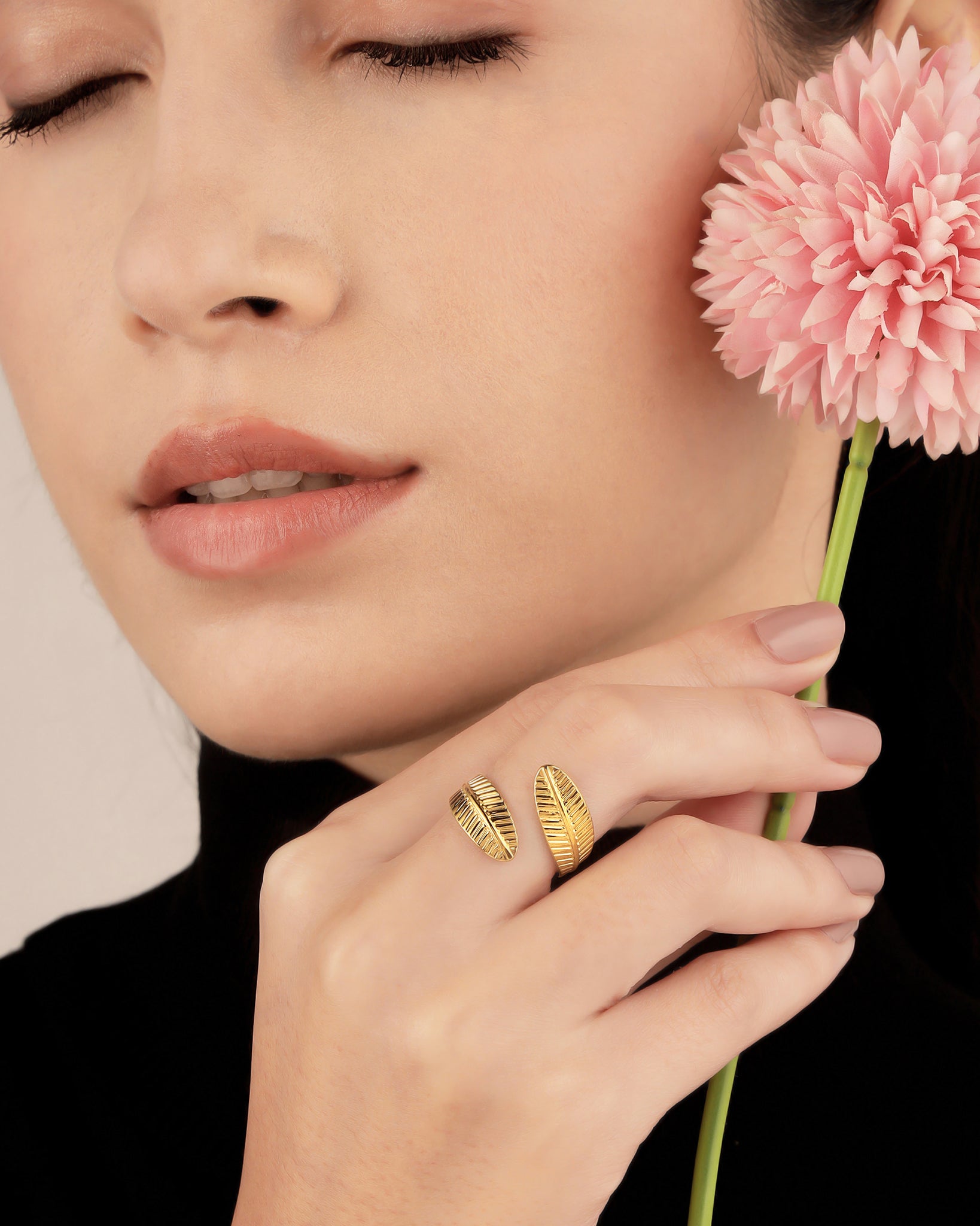 Leaf 18K Gold Plated Ring