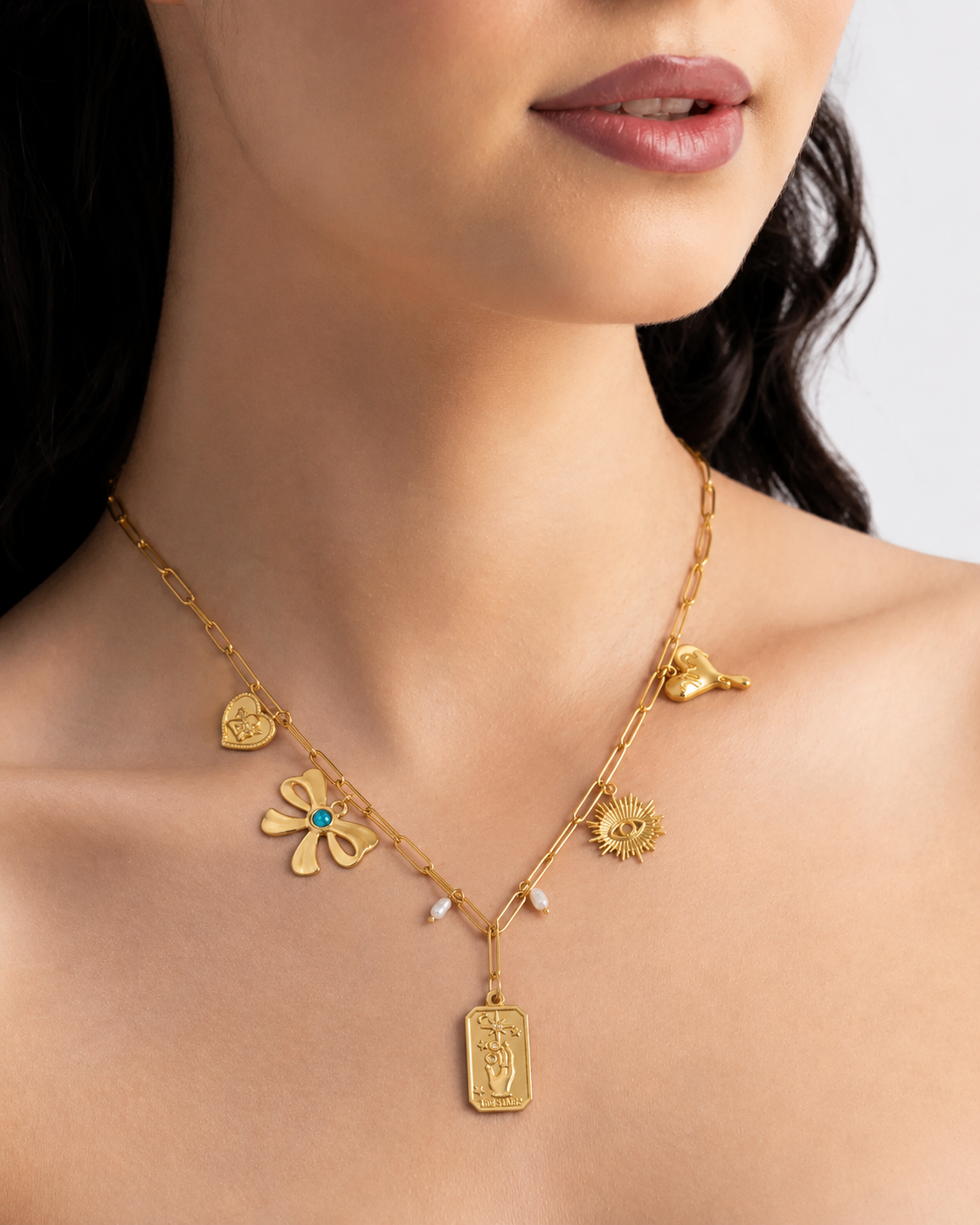 Amara Charms 18K Gold Plated Necklace